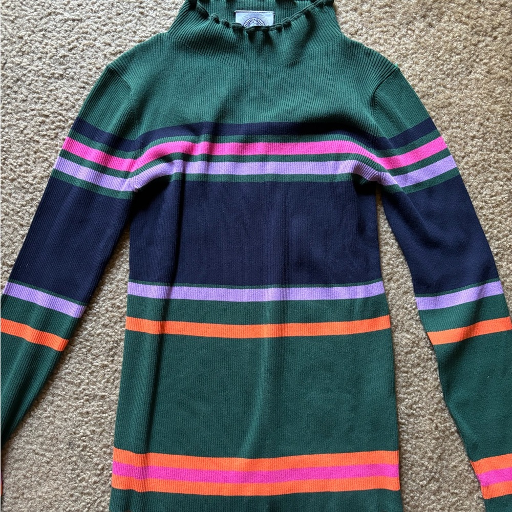 Happy Sheep Colorful Striped Mock Neck Women's Size Medium